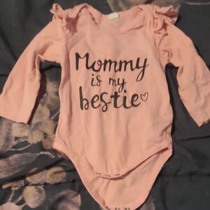 Pink Long Sleeve Baby Onesie